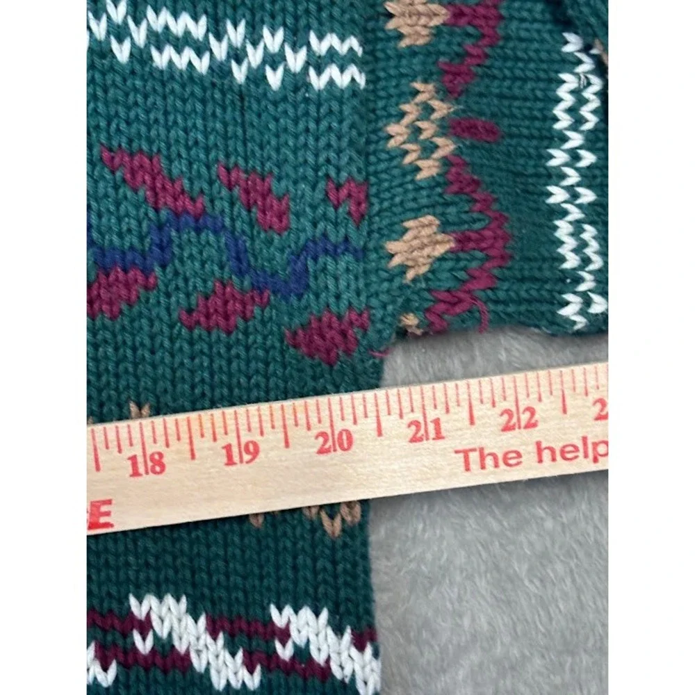 River Trader Green Geometric Pattern Cotton Sweater Mens Size‎ L Vintage Retro